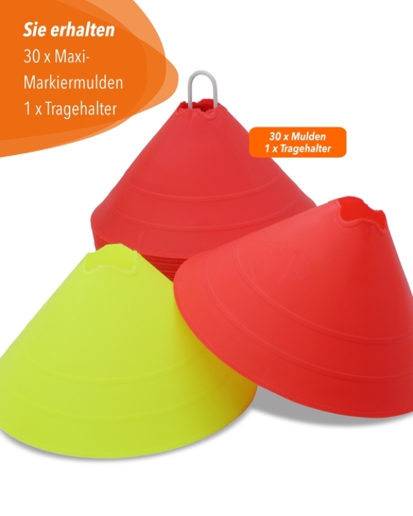 Maxi trough Hoods, 30 pieces in a set, yellow/red.